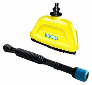 GLORIA Bürsten Set für MultiJet 18V – Zubehör für mobilen Akku-Hochdruckreiniger zur Oberflächenreinigung (Akku-Bodenbürste aus Nylon, inkl. Verlängerungslanze, mit Düsen zur Wasserzufuhr)