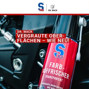 Dr. Wack 2190 - S100 Farb-Auffrischer 300 ml I Premium Motorrad-Aufbereitung für alle Motorräder I Farb-Auffrischer transparent für alle Oberflächen I Hochwertige Motorradpflege – Made in Germany - 2