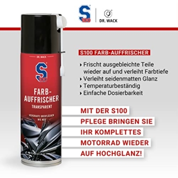 Dr. Wack 2190 - S100 Farb-Auffrischer 300 ml I Premium Motorrad-Aufbereitung für alle Motorräder I Farb-Auffrischer transparent für alle Oberflächen I Hochwertige Motorradpflege – Made in Germany - 4