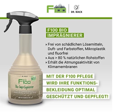 Dr. Wack - F100 Bio Imprägnierer 500 ml I Imprägniermittel für Fahrradbekleidung, Motorradbekleidung, Funktionsbekleidung, Schuhe, Zelte & Rucksäcke I Für Textil & Leder geeignet I Made in Germany - 4