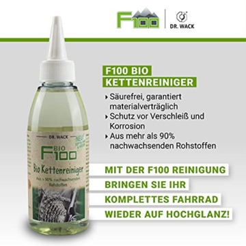 Dr. Wack – F100 Bio Kettenreiniger 100 ml - Premium Bio Fahrrad-Kettenreiniger - Verbessert Laufeigenschaften & beugt Verschleiß vor - Hochwertige Fahrradpflege – Made in Germany - 4