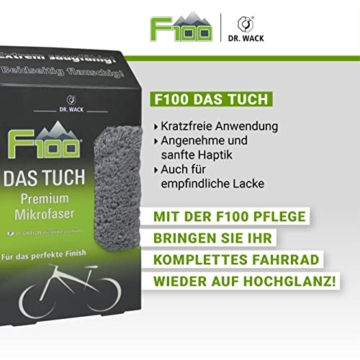 Dr. Wack - F100 DAS TUCH 40 x 40 cm I Premium Mikrofasertuch für kratzfreies Polieren vom empfindlichen Lacken I Extrem weich, flauschig & fusselfrei I Hochwertige Fahrradpflege – Made in Germany - 4