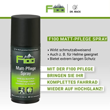 Dr. Wack - F100 Matt-Pflege Spray 250 ml I Premium für den Erhalt des Matt-Effekts von Fahrrädern & Oberflächen I Fahrradreiniger für Fahrrad I Hochwertige Fahrradpflege – Made in Germany - 4