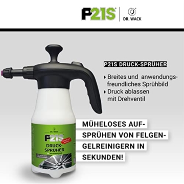 Dr. Wack – P21S Drucksprüher (leer) für P21S Felgenreiniger 925 ml I Sprühflasche für die Felgen-Reinigung I Müheloses Aufsprühen in Sekunden I Hochwertige Felgenpflege – Made in Germany - 4