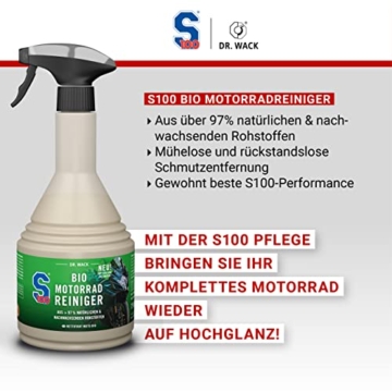 Dr. Wack – S100 Bio Motorradreiniger 750 ml I Entfernt hartnäckige Verschmutzungen wie Öl, Insekten oder Fettrückstände I > 97% natürliche Rohstoffe I Hochwertige Motorradpflege – Made in Germany - 4