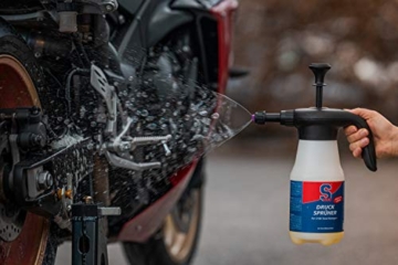 Dr. Wack - S100 Drucksprüher (leer) für S100 Motorradreiniger 925 ml I Sprühflasche für die Motorrad-Reinigung I Mit anwendungsfreundlichem Sprühbild I Hochwertige Fahrradpflege – Made in Germany - 2