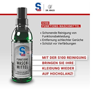 DR. WACK - S100 Funktions-Waschmittel 300 ml I Flüssig-Waschmittel für Motorradbekleidung aIler Art I Hochwertige Motorradpflege – Made in Germany - 4