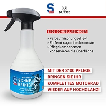 Dr. Wack - S100 Motorrad Schnellreiniger 500 ml I Premium Motorrad-Reiniger für alle Motorräder I Für eine schnelle Reinigung zwischendurch I Hochwertige Motorradpflege – Made in Germany - 4