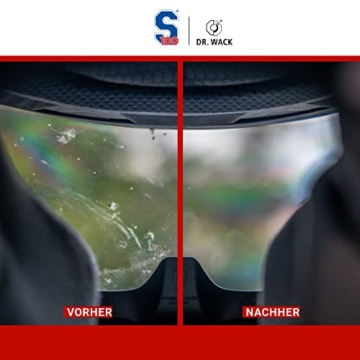 Dr. Wack - S100 Visier- & Helmreiniger 100 ml inkl. Mikrofasertuch I Premium -Reiniger für alle Motorradhelme I Für die schnelle Reinigung unterwegs I Hochwertige Helmpflege – Made in Germany - 5