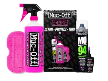 Muc-Off eBike Reinigen, Schützen und Schmieren Kit – Essentials zum Reinigen, Schützen und Schmieren Ihres E-Bikes – Enthält Muc-Off Fahrradreiniger, MO-94 und Kettenschmiermittel - 1