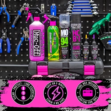 Muc-Off eBike Ultimate Kit – Must-Have-Set zum Reinigen, Schützen und Schmieren Ihres E-Bikes – inklusive Fahrradreiniger, Antriebsreiniger, Bürsten und mehr - 3