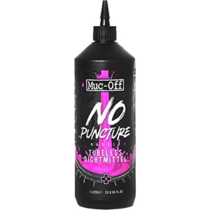 Muc-Off No Puncture Hassle Tubeless Sealant Reifendichtmittel, 1 Liter - Hochwertiges Reifendichtmittel für Schlauchlose Fahrradreifen mit UV-Tracer-Farbstoff, Dichtet Risse und Löcher Bis Zu 6 mm ab - 1