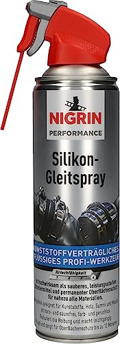 NIGRIN HyBrid Silikon-Gleitspray, kunststoffverträgliches, flüssiges Profi-Werkzeug, 500 ml - 1