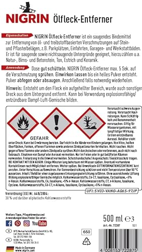 NIGRIN Ölfleck-Entferner, entfernt öl- und treibstoffbasierte Verschmutzungen, 500 ml - 4