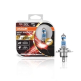 Osram NIGHT BREAKER 200, H4, + 200% Licht, Halogenlampe für Scheinwerfer, 64193NB200-HCB, 12-V-Auto, Silber, Doppelbox (2 Lampen) - 1