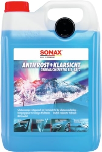 SONAX AntiFrost+KlarSicht Citrus Gebrauchsfertig bis -18°C (5 Liter) schneller, schlierenfreier und effektiver Scheibenreiniger für den Winter, Blau | Art-Nr. 01345000 - 1