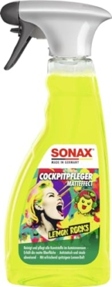 SONAX CockpitPfleger Matteffect Lemon Rocks (500 ml) erhält die Matte Oberfläche und reinigt und pflegt sämtliche Kunststoffteile im Auto | Art-Nr. 03432410 - 1