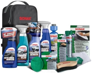 SONAX Innenraum+Scheibe-Set mit Tasche (11-teilig) zur Reinigung aller Flächen im Autoinnenraum mit langanhaltendem Schutz | Art-Nr. 07688000 - 1