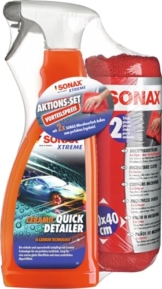 SONAX XTREME Aktionsset Ceramic QuickDetailer (750 ml) mit einem Doppelpack hochwertiger MicrofaserTücher | Art-Nr. 02687410 - 1