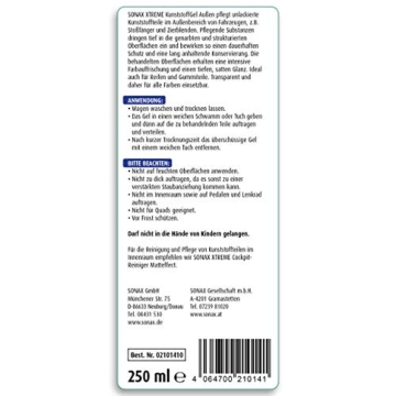 SONAX XTREME KunststoffGel Außen NanoPro (250 ml) Kunststoffreiniger pflegt unlackierte Kunststoffteile im Außenbereich von Fahrzeugen, Art-Nr. 02101410 - 2