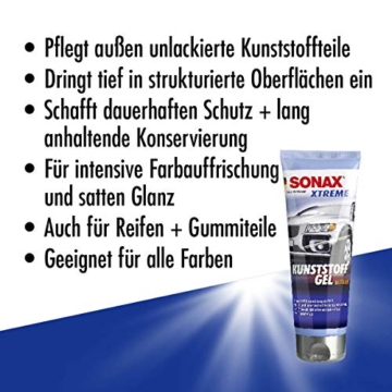 SONAX XTREME KunststoffGel Außen NanoPro (250 ml) Kunststoffreiniger pflegt unlackierte Kunststoffteile im Außenbereich von Fahrzeugen, Art-Nr. 02101410 - 3