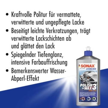 SONAX XTREME Polish+Wax 3 Hybrid NPT (500 ml) Politur zum Abtragen verwitterter Lackschichten und Auffrischen matter Farben, Art-Nr. 02022000 - 3