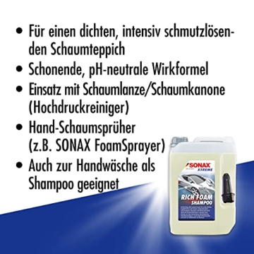 SONAX XTREME RichFoam Shampoo (5 Liter) mit kraftvoller Schmutzlösung und fruchtigem Berry-Duft für das komplette Fahrzeug | Art-Nr. 02485000 - 3