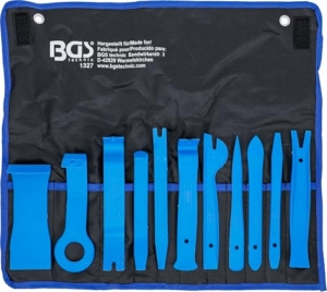 BGS 1327 | Innenraum-Verkleidungswerkzeug-Satz | 11-TLG. | Kunststoffhebel | glasfaserverstärkter Kunststoff | für Verkleidungsteile, Kunststoffclips, Rückspiegelgläser | Kunststofftasche - 1