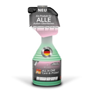 Dr. Wack – A1 All in ONE Care & Protect Autopflege 500 ml I Für alle Auto-Außenoberflächen I Schutz, Pflege & Versiegelung in 1 Schritt I Lackpflege, Felgenschutz, Reifenpflege & Regenabweiser - 1