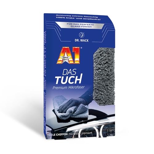 Dr. Wack DAS Tuch Mikrofasertuch 40 x 40 cm - extrem weiches & saugstarkes Reinigungstuch für Auto - 100% fusselfreies Poliertuch - kratzfreie & schonende Autoreinigung - Hochwertige Autopflege - 1
