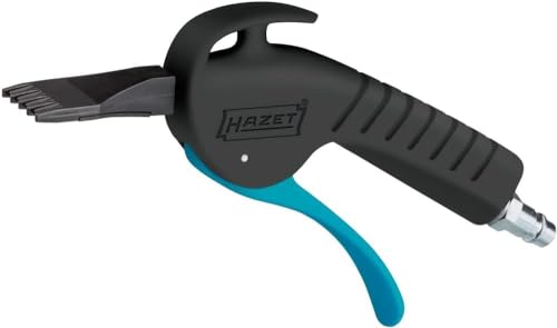 HAZET Ausblaspistole, geräuscharm, mit breiter Flachdüse 9040P-5 | Länge 203 mm, Betriebsdruck 6 bar, 95 g, Schalldruckpegel 78 dB(A) Lp A, Luftbedarf 450 l/min, Länge: 203 mm - 1