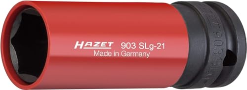 HAZET Kraft-Steckschlüsseleinsatz 903SLG-21, 1/2 Zoll (12,5 mm) Vierkant | 1/2 Zoll (12,5 mm) Vierkant hohl, Antrieb 1/2 Zoll (12,5 mm) Vierkant hohl, Abtrieb Außen-Tractionsprofil Sechskant, SW 21 mm - 1