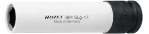 HAZET Kraft-Steckschlüsseleinsatz, extralang 904SLG-17, SW 17 mm | 1/2 Zoll (12,5 mm) Vierkant hohl, Antrieb 1/2 Zoll (12,5 mm) Vierkant hohl, Abtrieb Außen-Tractionsprofil Sechskant, SW 17 mm - 1
