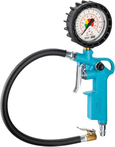 HAZET Reifenfüll-Messgerät 9041-1, 0-12 bar, Messtoleranz 0,3 bar, | 411 g, Schlauchlänge: 400mm, Reifenfüllgerät , Reifenmessgerät,Messtoleranz 0,3 bar, für Auto, Motorrad uvm. - 1