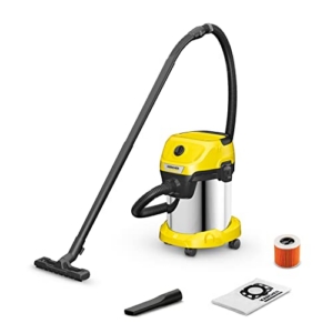 KÄRCHER Nass-/Trockensauger WD 3 S V-17/4/20, 1.000 Watt | 17-l-Edelstahlbehälter, inkl. Patronenfilter, Vliesfilterbeutel, 2-Meter Schlauch, Blasfunktion, Boden- und Fugendüse - 1
