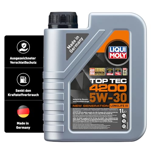 LIQUI MOLY Top Tec 4200 5W-30 | 1 L | Motoröl | Art.-Nr.: 3706 | Freigaben: BMW LL04, MB 229.31/.51/.52, Porsche C30, VW 504/507 - 1