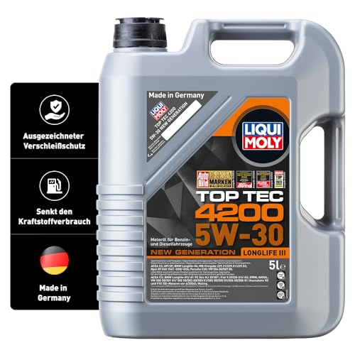 LIQUI MOLY Top Tec 4200 5W-30 | 5 L | Motoröl | Art.-Nr.: 3707 | 3707 / 8973, Top Tec 4200 5W-30 Generation - 1