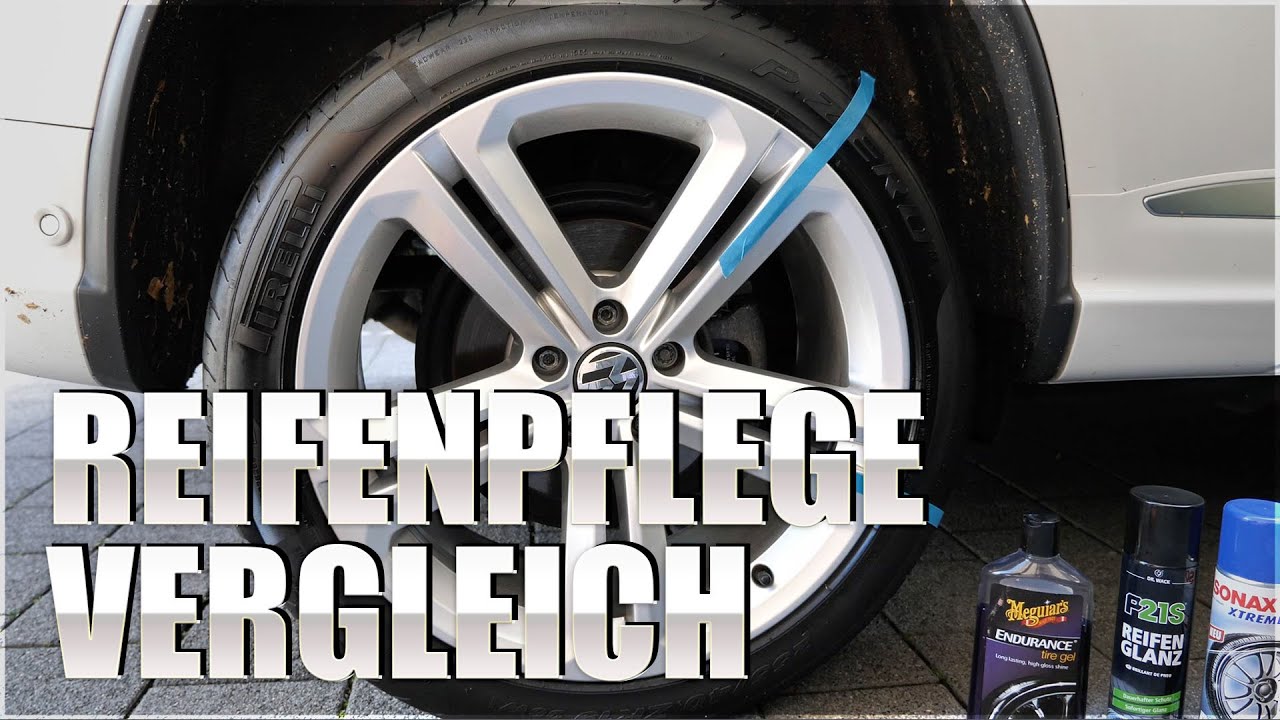 Reifenpflege Vergleich Test: P21s Reifen Glanz | Sonax Reifenglanzspray | Meguiars Tyre Gel