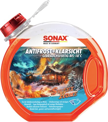 SONAX AntiFrost+KlarSicht bis -18 °C Sweet Home (3 Liter) schneller, schlierenfreier und effektiver Scheibenreiniger für den Winter | Art-Nr. 01364000 - 1