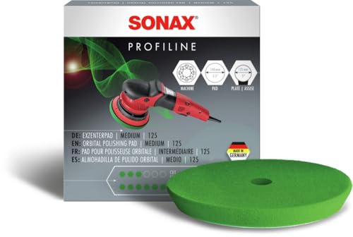 SONAX ExzenterPad medium 125 (1 Stück) | Zum maschinellen Polieren von Lacken mit Exzenterpoliermaschinen für Stützteller mit 125 mm Durchmesser. - 1