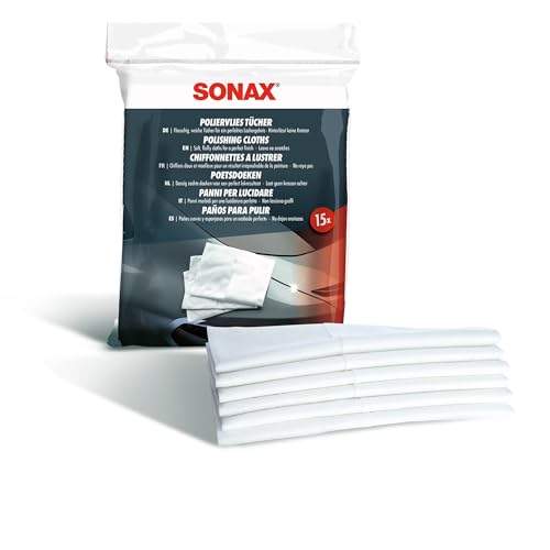 SONAX PolierVliesTücher (15 Stück) | in flauschig-weicher Qualität für ein glänzendes Lackergebnis - 1
