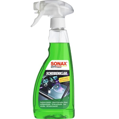 SONAX ScheibenKlar (500 ml) Glasreiniger | Scheibenreiniger zum Entfernen von Insektenverschmutzungen und Straßenschmutz von Fahrzeugscheiben und Scheinwerfern - 1