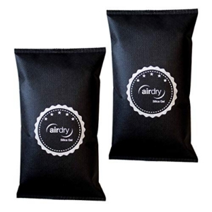 Thomar airdry Silica Gel | Auto-Entfeuchter | 1,5 kg (2 x 750 g) Entfeucher Kissen mit Silicagel | Luftentfeuchter | Schwarz - 1